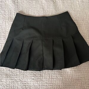 Pleated Mini Skirt in Black